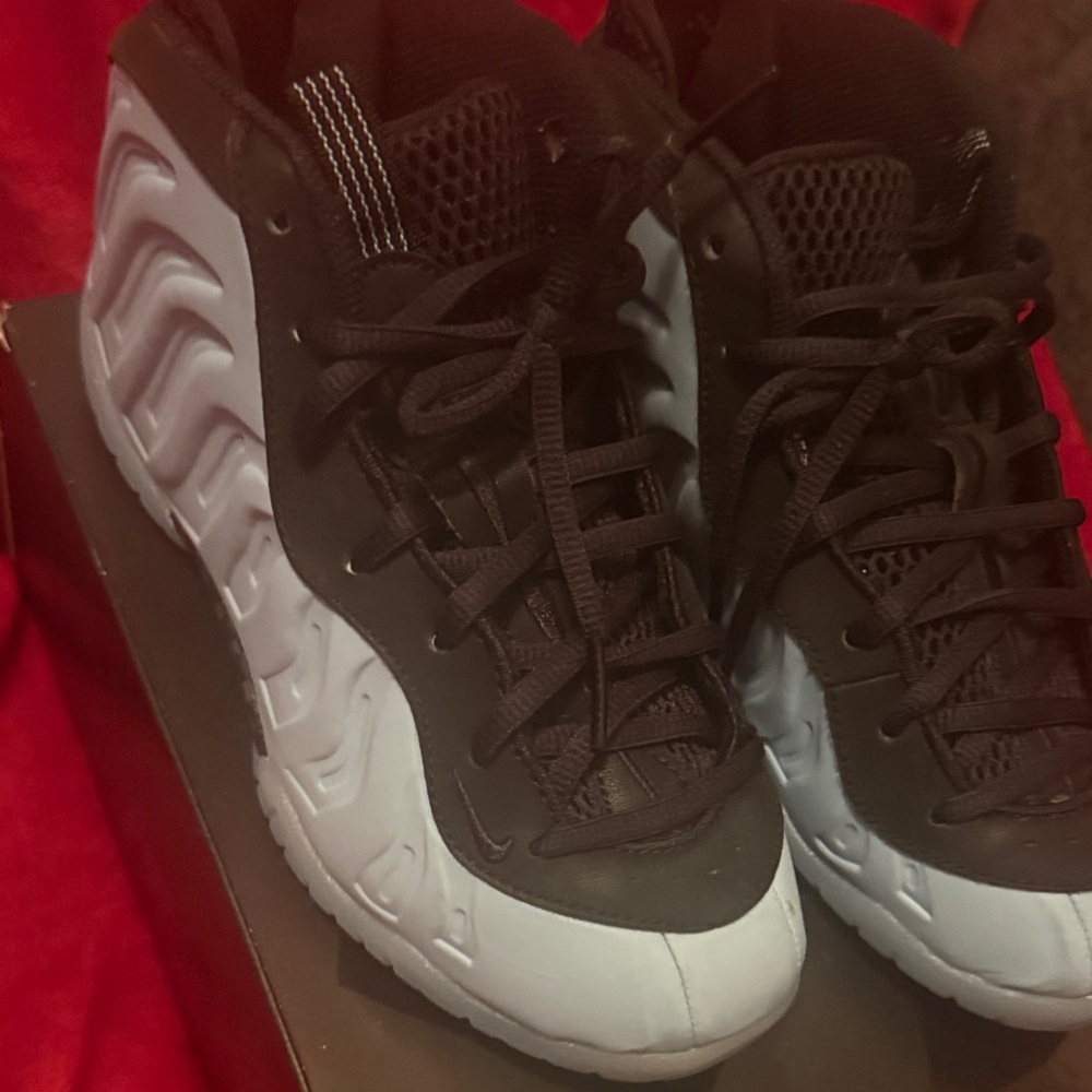 Nike Kids Black and Psychic Blue Foam Runner Style Sneakers